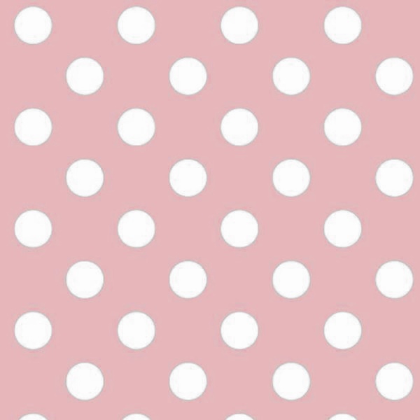 Tablecloth Vinyl  - Polka Dot White on Baby Pink 17mm